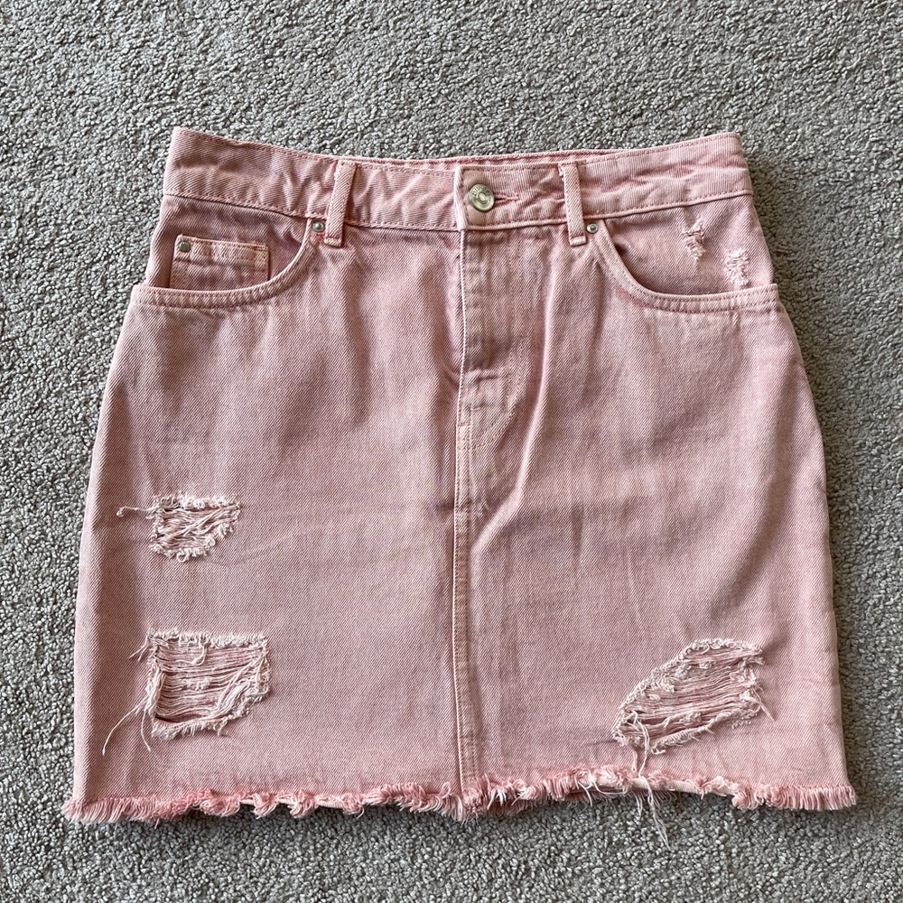 Pink Jean Skirt